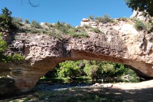 LaPrele Creek runs under the bridge