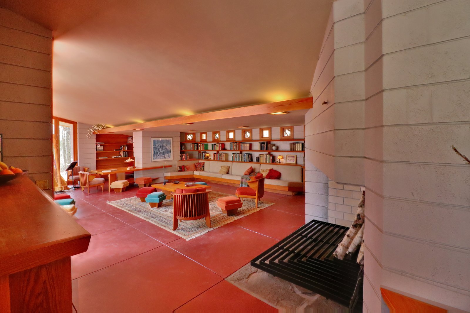 According to Tom Papinchak, president of Usonian Preservation, the restoration was the most difficult part of relocating Frank Lloyd Wright's Mäntylä House. "The family raised several children in house, so there was wear and tear," says Papinchak. "We questioned whether we restore it to its original, pristine state. There is a fine line there." Ultimately, they did restore 40 linear feet of cypress.