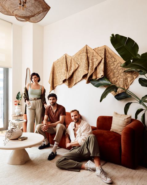 Krysta Rodriguez, Adam Levy, and Tyler Logan, a Broadway performer and associate designer at Curated by KR, all attended the same performing arts high school in California