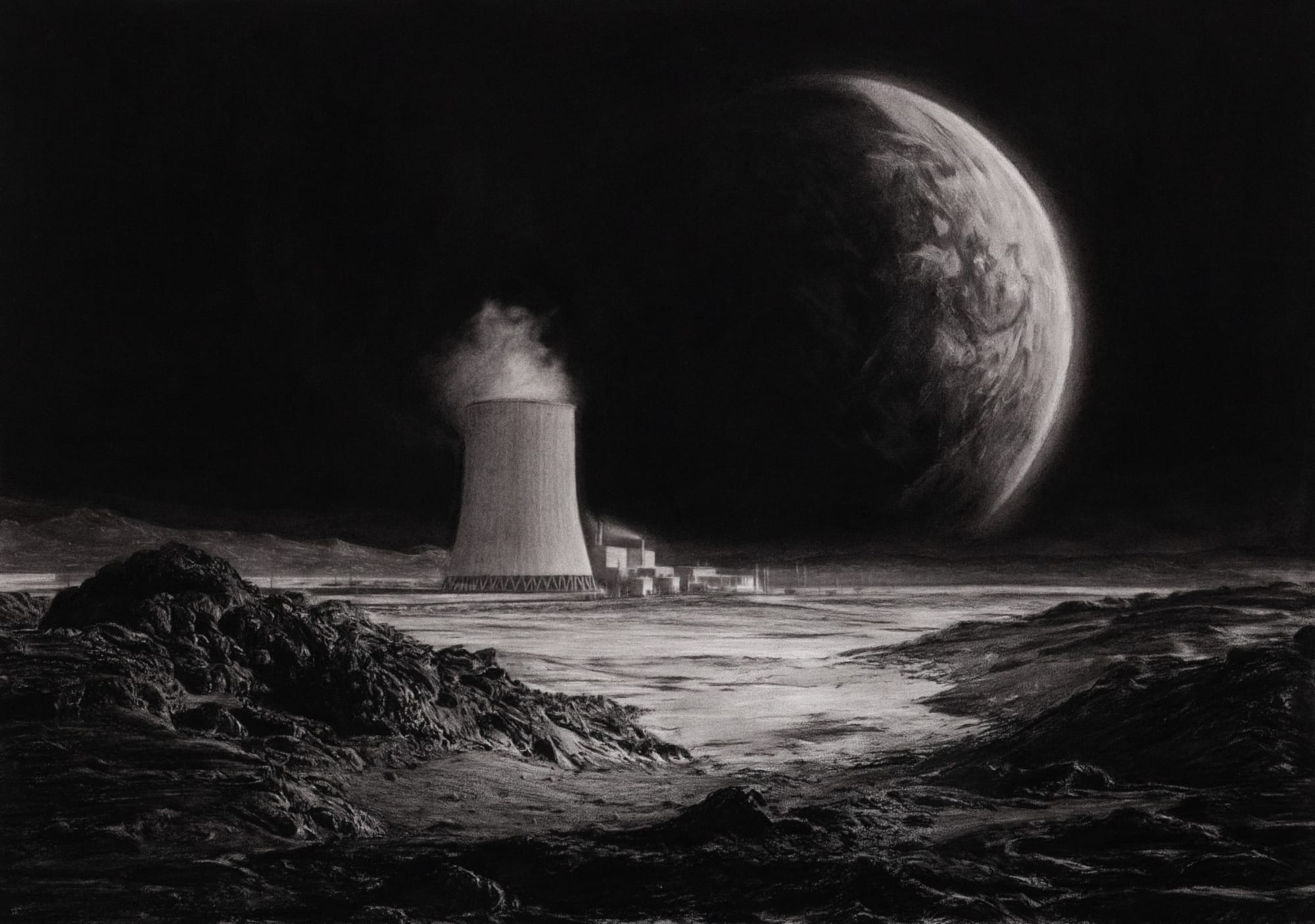 a piece by Murmure of a nuclear plant on the moon