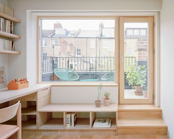 The stairs from the first floor lead directly into the new study, which opens out to a generous roof terrace.