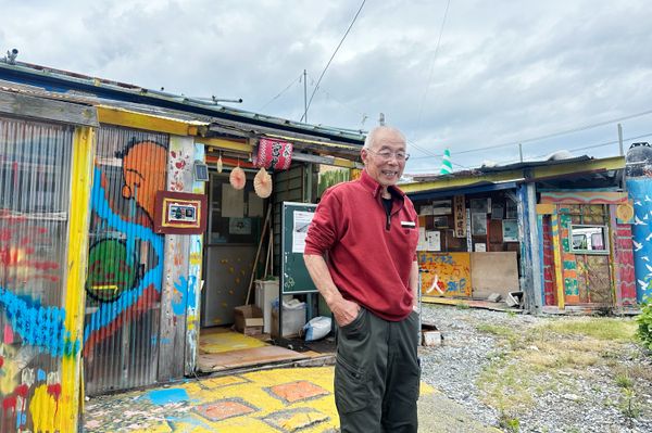 Waichiryo Katayama, a resident of Okirai, a fishing village in Japan’s Iwate prefecture, stands outside a museum he built out of debris from the wreckage of the 2011 tsunami.