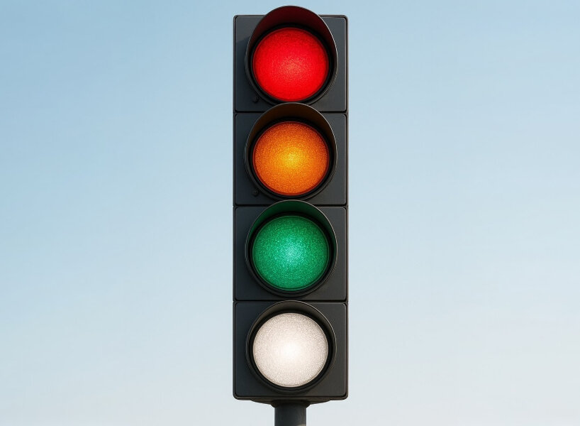 image generated on ChatGPT with the prompt asking to add a fourth light colored white on a stoplight