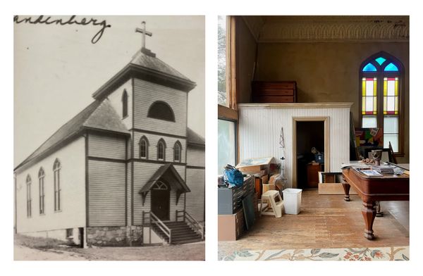 Angus Fredenburg and Esther Han bought a former church, built in 1893, in Landenberg, Pennsylvania, after driving past the for-sale property in winter 2021.