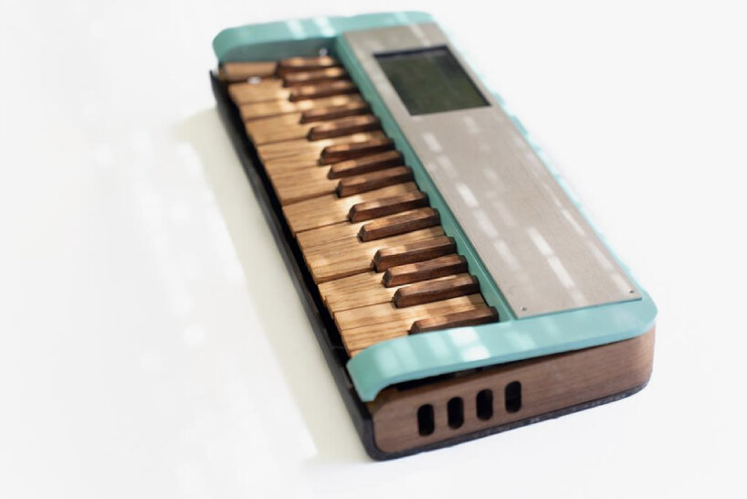 cardboard synthesizer wooden keys