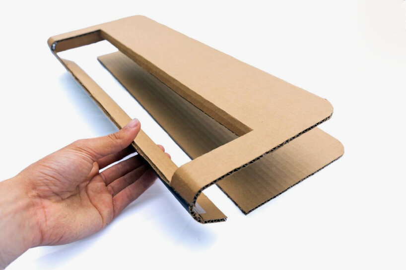 the cardboard forms the top and bottom panels